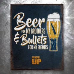 PTS Beer For My Bros Vintage Tin Sign Signs