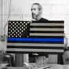 AMD American Liquid Metal - Thin Blue Line Flag Sign, Large Leo 2 AMD American Liquid Metal - Thin Blue Line Flag Sign, Large Leo