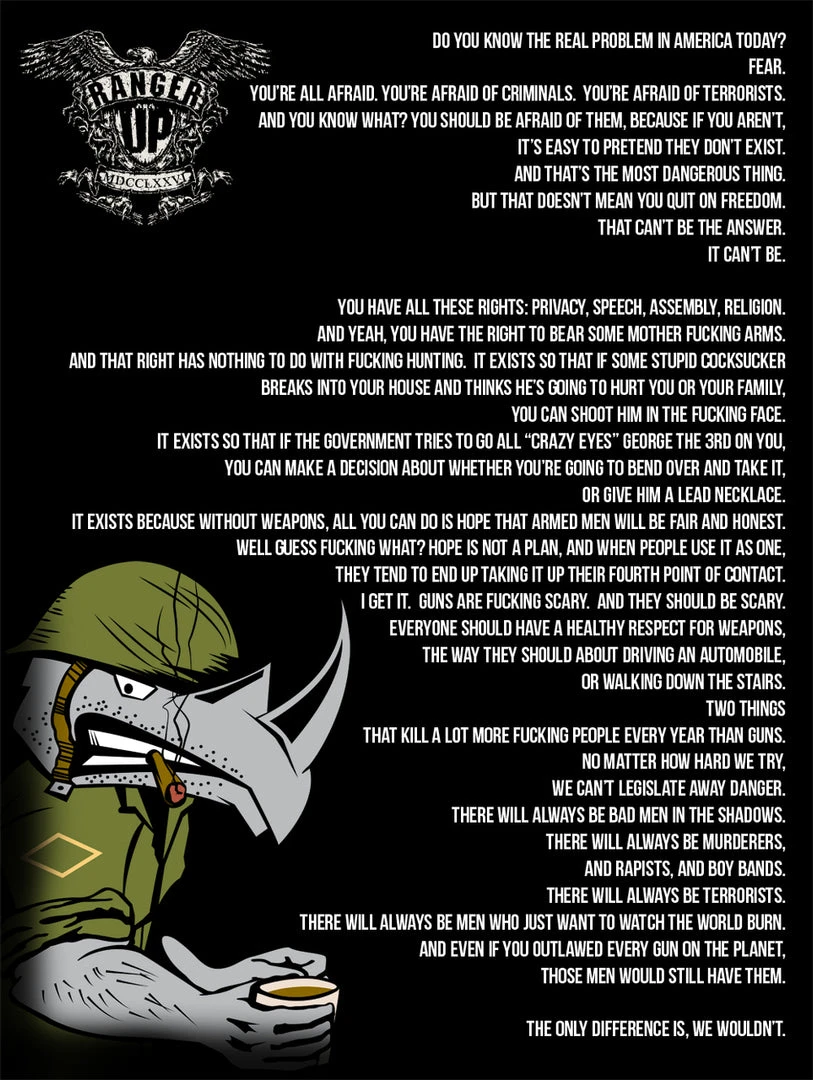 Ohio The Damn Few Rhino Gun Control Poster 3 Ohio The Damn Few Rhino Gun Control Poster