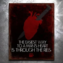 PTS Quickest Way To A Man's Heart Vintage Tin Sign