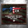 PTS Guns Made Us Free Vintage Tin Sign Signs