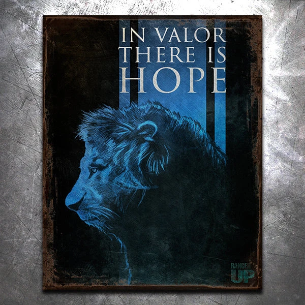 PTS In Valor Vintage Tin Sign 3 PTS In Valor Vintage Tin Sign