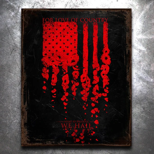 PTS Poppy Flag Vintage Tin Sign Memorial Day Collection 3 PTS Poppy Flag Vintage Tin Sign Memorial Day Collection