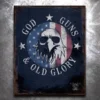PTS Independence Day God, Guns, And Old Glory Old World Vintage Tin Sign