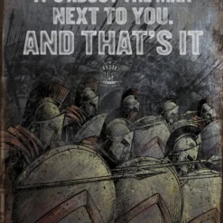 PTS Spartan The Man Next To You Vintage Tin Sign Signs
