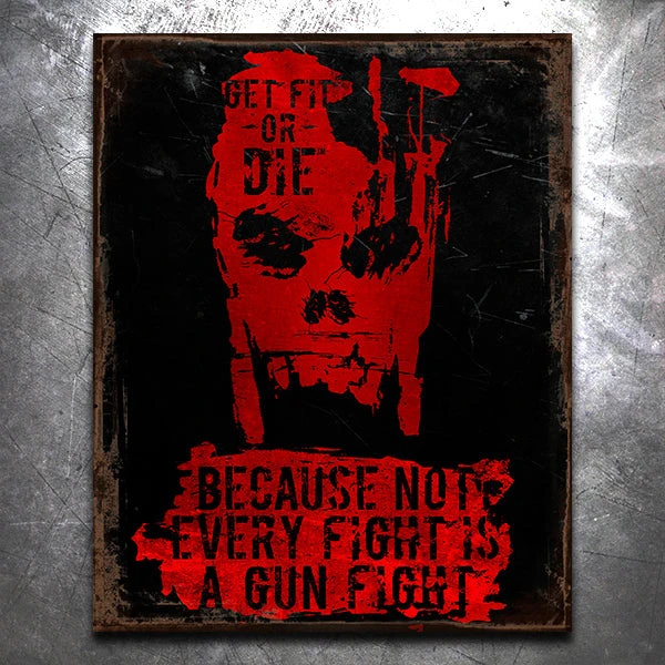 PTS GFOD Gunfight Vintage Tin Sign Signs PTS GFOD Gunfight Vintage Tin Sign Signs