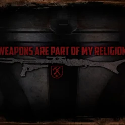 PTS Weapons Religion Vintage Tin Sign