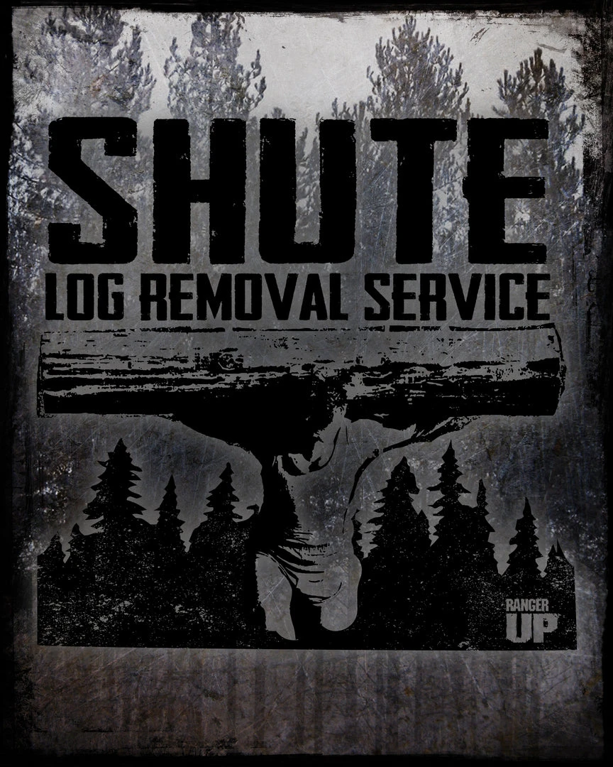 PTS Signs Shute Log Removal Vintage Tin Sign 3 PTS Signs Shute Log Removal Vintage Tin Sign