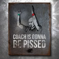 PTS Neutral Hands Wrestling Vintage Tin Sign