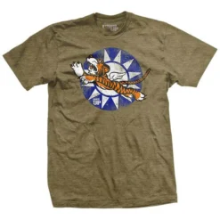 Ohio Men Flying Tigers Bomber T-Shirt - Heather Brown