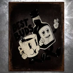 PTS Best Buds Vintage Tin Sign