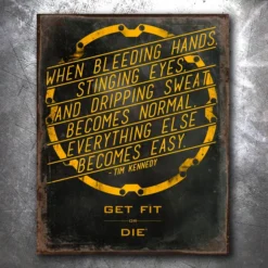 PTS Bleeding Hands Vintage Tin Sign Signs