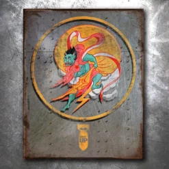 PTS Fujjin Fighters Vintage Tin Sign Signs