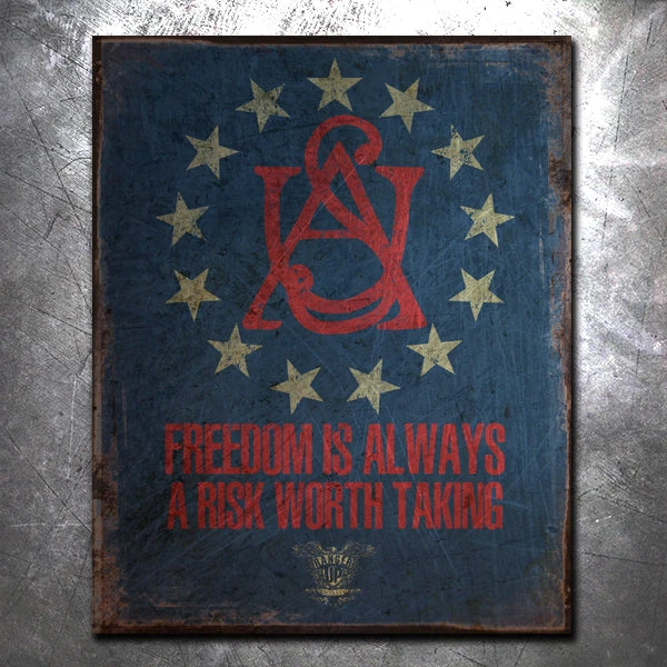 PTS Freedom Is A Risk Vintage Tin Sign 3 PTS Freedom Is A Risk Vintage Tin Sign