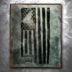 PTS Jarred Flag Vintage Tin Sign