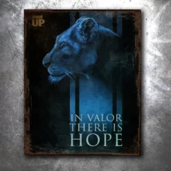PTS Signs In Valor Lioness Vintage Tin Sign