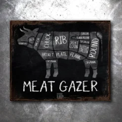 PTS Meat Gazer Vintage Tin Sign Signs