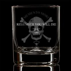 Ohio Memento Mori Whiskey Glass