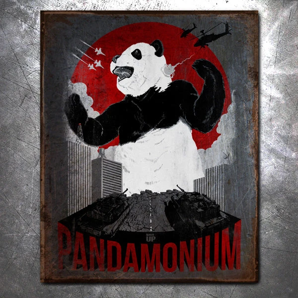 PTS Pandamonium Vintage Tin Sign 3 PTS Pandamonium Vintage Tin Sign