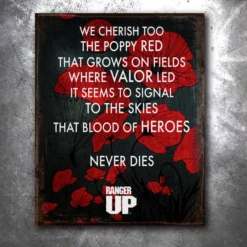 PTS Paratrooper Poppy Vintage Tin Sign