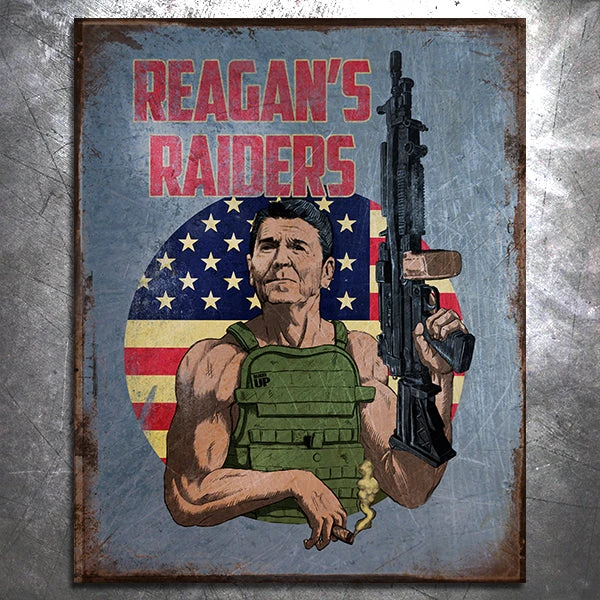 PTS Signs Reagan's Raiders Vintage Tin Sign 3 PTS Signs Reagan's Raiders Vintage Tin Sign