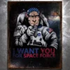 PTS Space Force Uncle Sam Vintage Tin Sign