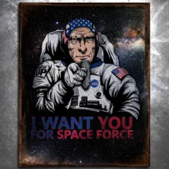 PTS Space Force Uncle Sam Vintage Tin Sign