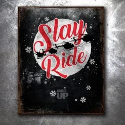 PTS Christmas Slay Ride Vintage Tin Sign