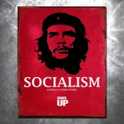 PTS Socialism Is Stupid Vintage Tin Sign
