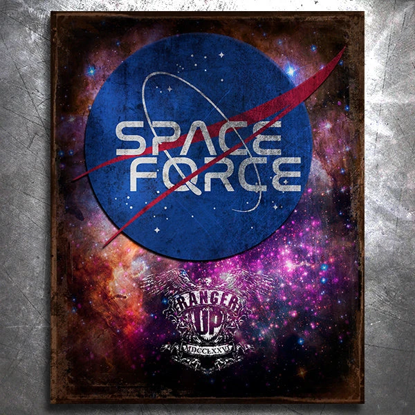 PTS Space Force Logo Vintage Tin Sign 3 PTS Space Force Logo Vintage Tin Sign