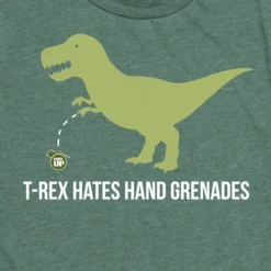 Ohio Women's T-Rex Hates Hand Grenades Tee Green