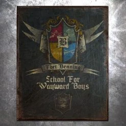 PTS Fort Benning School For Wayward Boys Vintage Tin Sign Infantry
