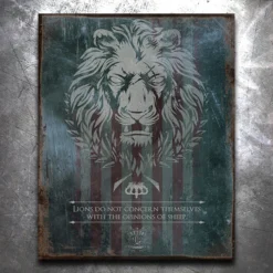 PTS Live As A Lion Vintage Tin Sign
