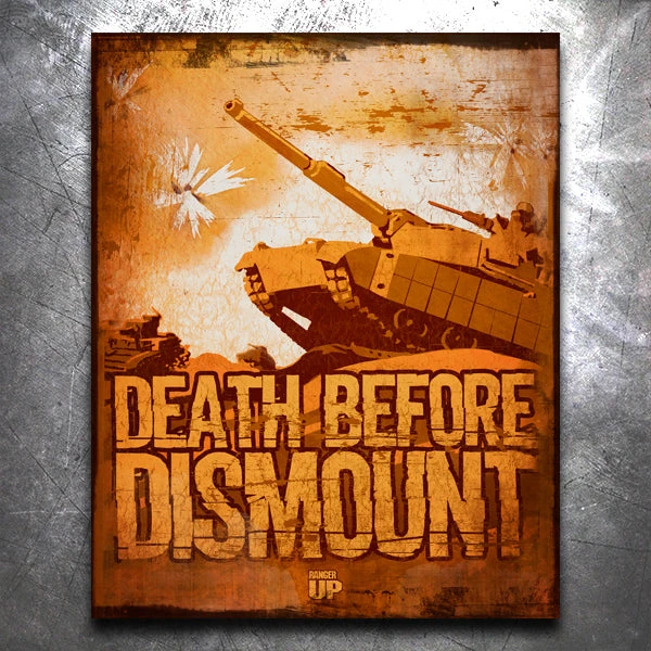 PTS Death Before Dismount Vintage Tin Sign 3 PTS Death Before Dismount Vintage Tin Sign