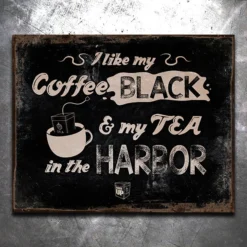 PTS I Like Coffee Black Vintage Tin Sign