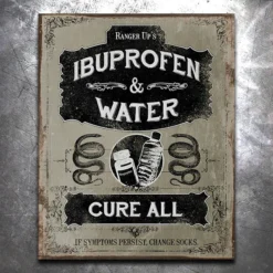 PTS Ibruprofen And Water Vintage Tin Sign Signs